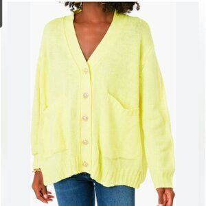 Tuckernuck Pomander Place Sunny Yellow Slone Cardigan Women's Small Oversize